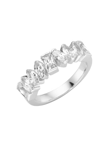 Giorgio Martello Milano Ring Mit Weißen Zirkonia In Verschiedenen Schliffarten in Weiss