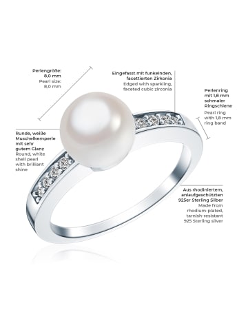 Rafaela Donata Ring Sterling Silber Zirkonia Muschelkernperle in silber