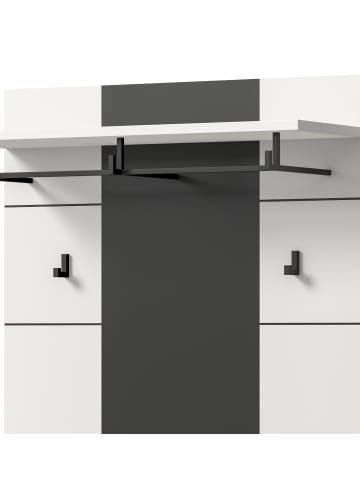 Inn.Furn Garderobenpaneel in weiß, grau, Wandgarderobe 80 x 141 cm