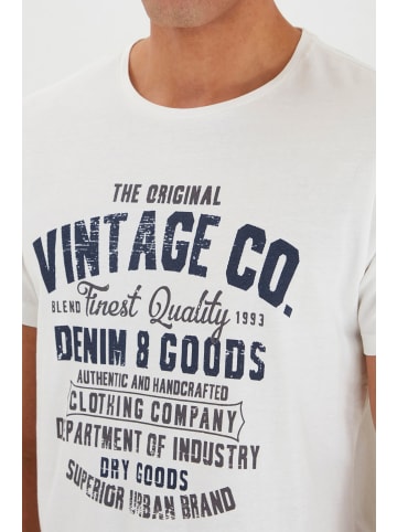 BLEND Rundhalsshirt BHVadim 20706335ME Kurzarmshirt mit Front-Print in Weiß