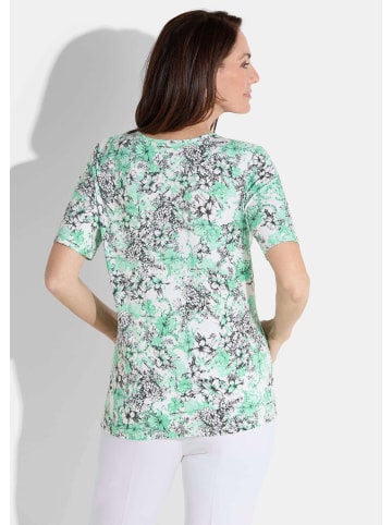 GOLDNER Kurzgröße:  Shirt in weiß / mint / schwarz