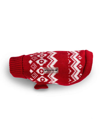 WOLTERS Norweger Pullover für Hunde 20: Rückenlänge 20 cm, Halsumfang 19 cm, rot/weis