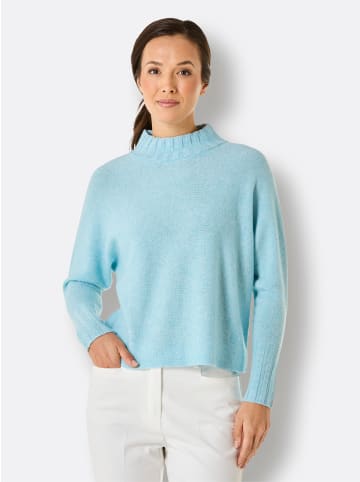 creation L Merino-Kaschmir-Pullover in aquamarin-meliert