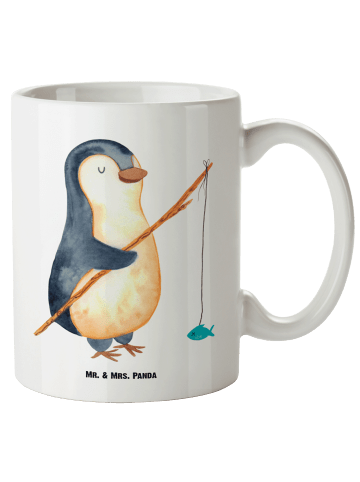 Mr. & Mrs. Panda XL Tasse Pinguin Angler ohne Spruch in Weiß
