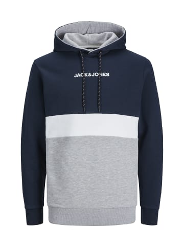 Jack & Jones Hoodie 'Reid Blocking' in dunkelblau