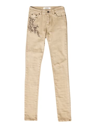 KOROSHI Schlanke Doppel-Push-Up-Jeans mit Stickerei für Damen in weiß