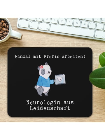 Mr. & Mrs. Panda Mauspad Neurologin Leidenschaft mit Spruch in Schwarz