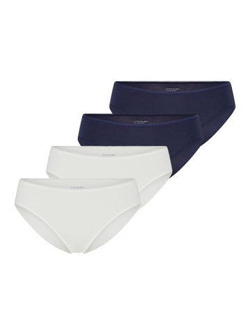 UNCOVER BY SCHIESSER Tai Slip Bamboo Cotton in Off-white / Dunkelblau