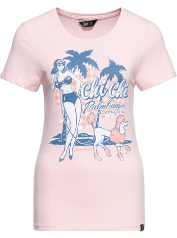 Queen Kerosin Shirt "T-Shirt Chi Chi Beach Poodle" in Pink