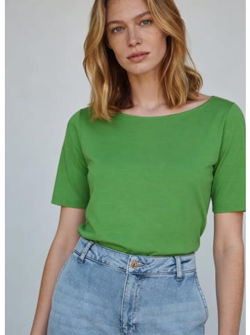 More & More klassisches Basic-Kurzarmshirt in green
