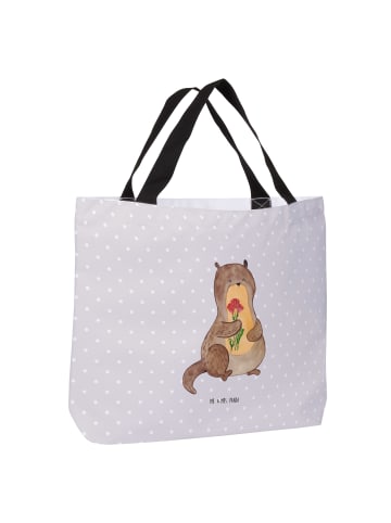 Mr. & Mrs. Panda Damen Schultertasche Otter Blumenstrauß ohne Sp... in Grau Pastell