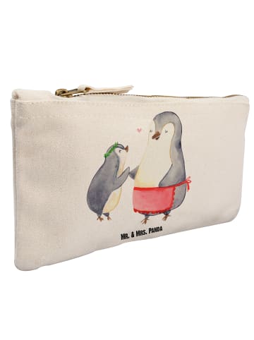 Mr. & Mrs. Panda Make-Up Tasche Pinguin mit Kind ohne Spruch in Weiß