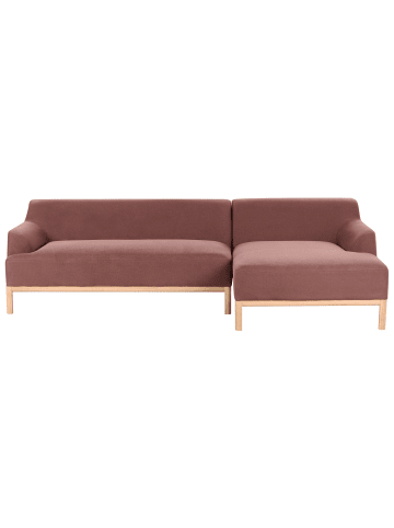 Beliani Ecksofa SOSJO in Rot/Braun - (W) 251 x (H) 74 x (L) 132 cm