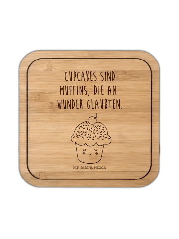 Mr. & Mrs. Panda Tassenuntersetzer Cupcake mit Spruch in Transparent