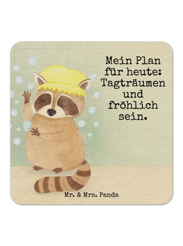 Mr. & Mrs. Panda Bierdeckel Waschbär Design mit Spruch in Weiß