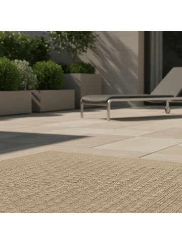 KADIMA DESIGN Teppich Outdoor Waschbar Vintage KASBERG Strapazierfähig OEKO-TEX in Beige