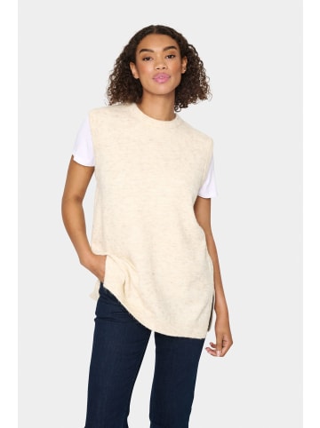 SAINT TROPEZ Weste ZanettSZ Gerade Passform in Creme Melange