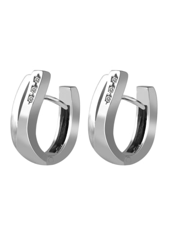 Adeliás Damen Ohrringe – Klappcreole aus 925 Silber in silber