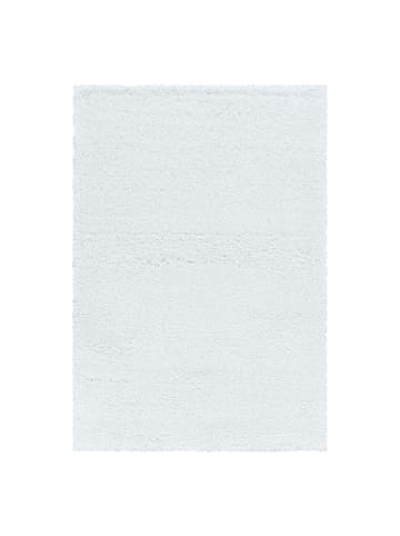 KADIMA DESIGN Teppich Hochflor Shaggy Waschbar Einfarbig SALZACH Strapazierfähig in Weiß