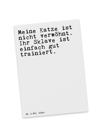Mr. & Mrs. Panda Postkarte Meine Katze ist nicht... mit Spruch in Weiß