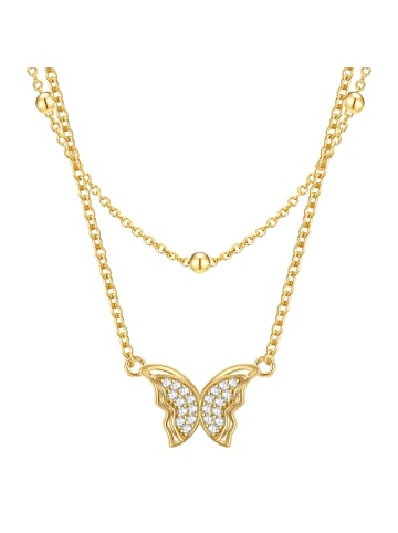 Rafaela Donata Kette Schmetterling aus Sterling Silber mit Zirkonia in gelbgold