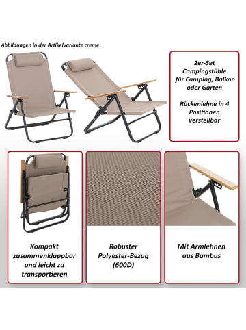 MCW 2er-Set Campingstuhl Q44, Grün
