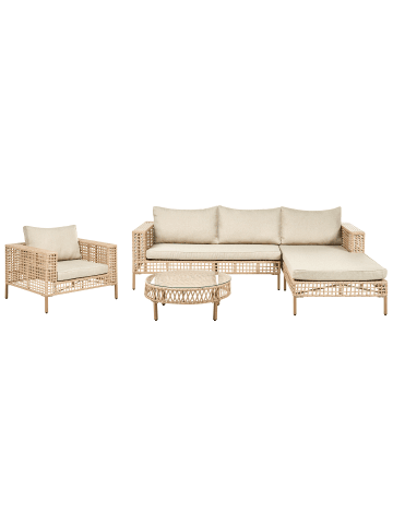 Beliani 3-tlg Sitzgruppe CALASETTA in Beige