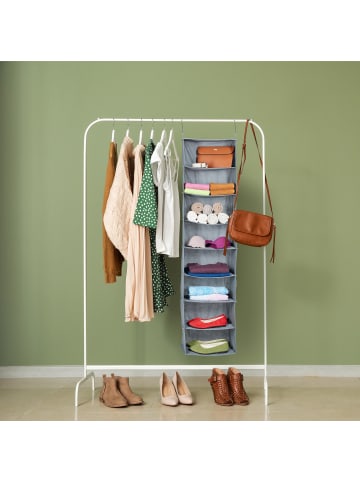 relaxdays Kleiderschrank-Hängeregal in Grau - (B)36 x (H)140 x (T)20 cm