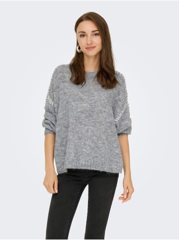 JDY Strickpullover in Light Grey Melange