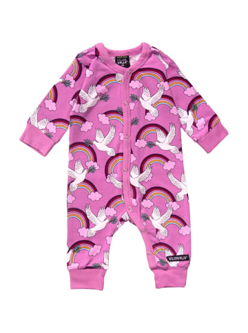 Villervalla Strampler Regenbogen Peace in rosa/pink