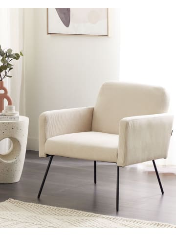 Beliani Sessel NARKEN in Beige/Schwarz - (W) 72 x (H) 77 x (L) 76 cm