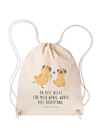 Mr. & Mrs. Panda gymnastiktasche Mops Verliebt mit Spruch in Creme