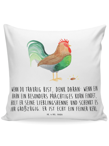 Mr. & Mrs. Panda Kissen 40x40 Hahn Korn mit Spruch in Weiß