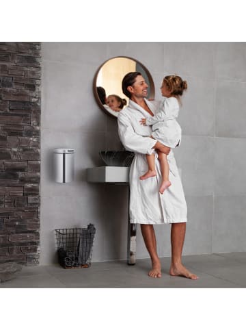 relaxdays Wand-Kosmetikeimer in Silber/ Schwarz - 3 l