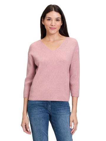 Betty Barclay Feinstrickpullover mit V-Ausschnitt in Pale Mauve Melange