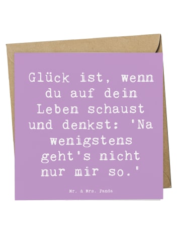 Mr. & Mrs. Panda Klappkarte Spruch Glück GemeinMensch mit Spruch in Lavendeltraum