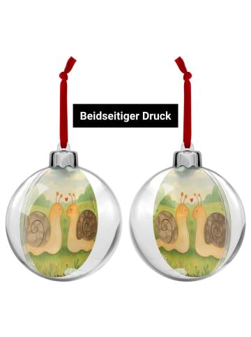 Mr. & Mrs. Panda christbaumkugel Schnecken Liebe Design ohne Spruch in Weiß