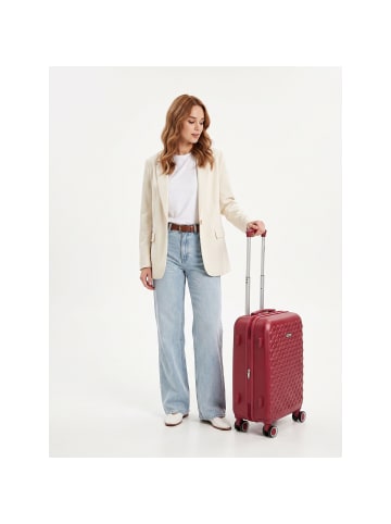 5823 4 Rollen Kabinentrolley S 53 cm mit Dehnfalte granatrot
