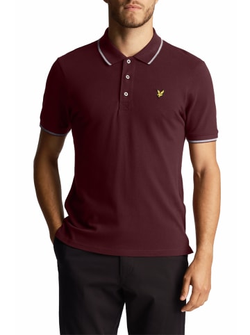 Lyle & Scott Poloshirt in Bordeaux/Mittelgrau meliert