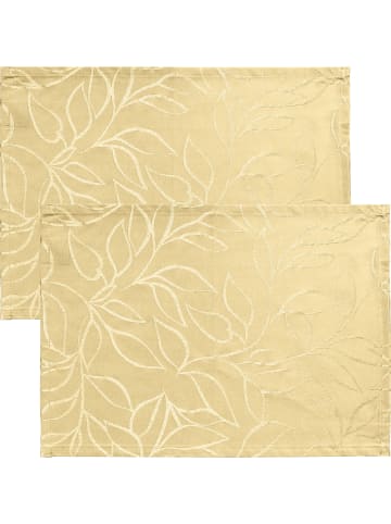 Erwin Müller Jacquard, Baumwollmischung Outdoor-Tischset 2er-Pack Terrassa in sekt