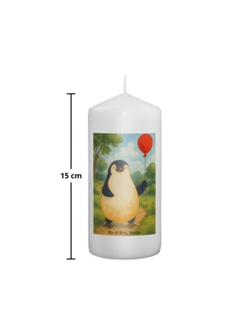Mr. & Mrs. Panda Adventskerze Pinguin Luftballon Design ohne Spruch in Weiß