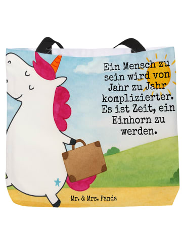 Mr. & Mrs. Panda Tote Bag Einhorn Koffer Design mit Spruch in Weiß