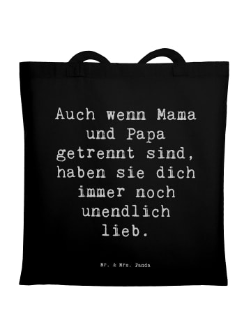 Mr. & Mrs. Panda Stoffbeutel Spruch Trennung von den Eltern mit ... in Schwarz