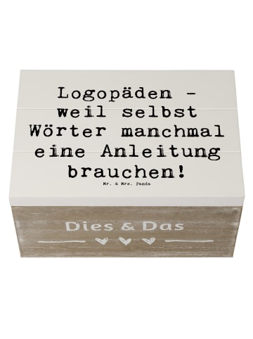 Mr. & Mrs. Panda Geschenkbox Spruch Logopädin Helden mit Spruch in Weiß