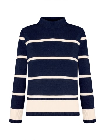 Betty Barclay Feinstrickpullover mit Stehkragen in Patch Dark Blue/Beige