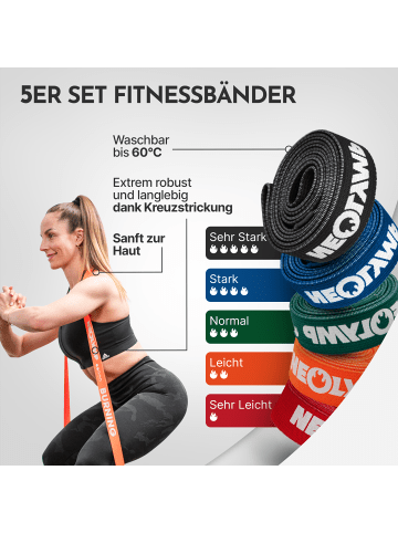 Neolymp Fitnessband "ALLROUNDSET870" 2tlg. Set in Bunt, 5-60 kg