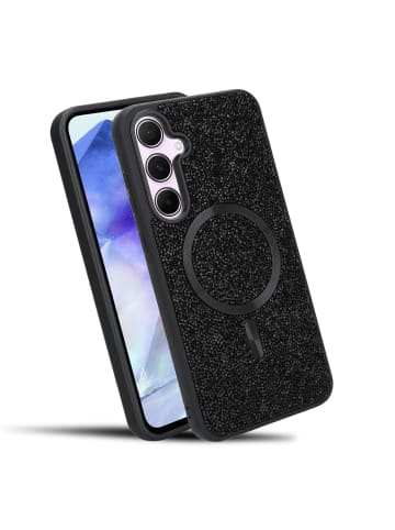 cadorabo Hülle für Samsung Galaxy A55 5G Glitzer Schutzhülle in Schwarz
