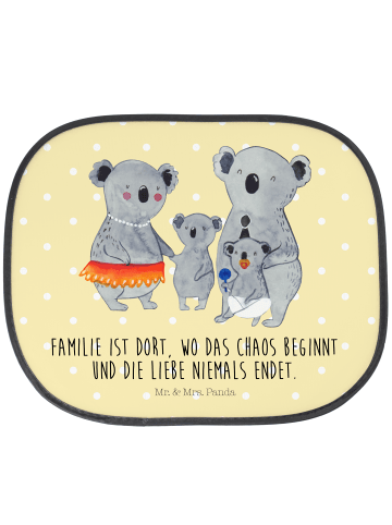 Mr. & Mrs. Panda Sonnenblende Auto Koala Familie mit Spruch in Gelb Pastell