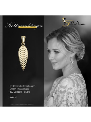GoldDream Anhänger Gold 333 Gelbgold - 8 Karat Feder Kettenanhänger