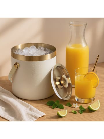 relaxdays Eiswürfelbehälter in Weiß/ Gold - 1,5 Liter